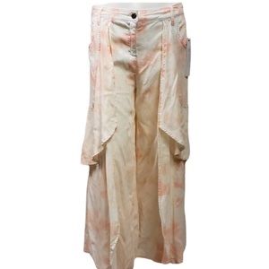 Gemma+Jane Relaxed Wide Leg Layered Front High Rise Tie Dye Ankle Pants Size 10